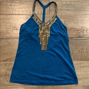 Beautiful Race Back with Gold Embellishments